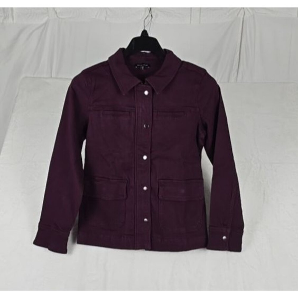 Universal Standard Jean Jacket Women’s Purple 4XS Cotton-Blend Stretch Snaps